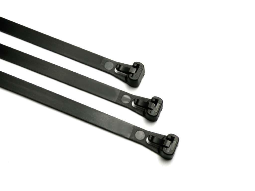 150MM.LENGH, 7,6MM.WIDTH, BLACK PA6.6 POLYAMIDE RELEASABLE CABLE TIE,