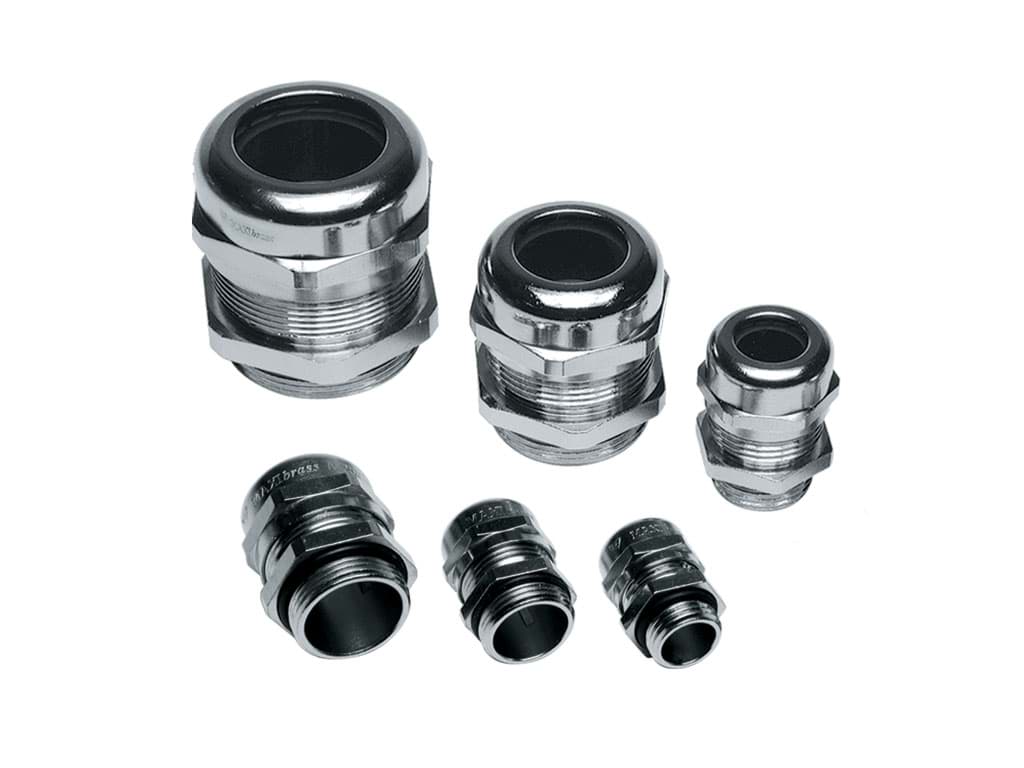 MAXIBRASS CABLE GLAND WITH REDUCED CABLE ENTRY IP68 PG9 NICKEL PLATED