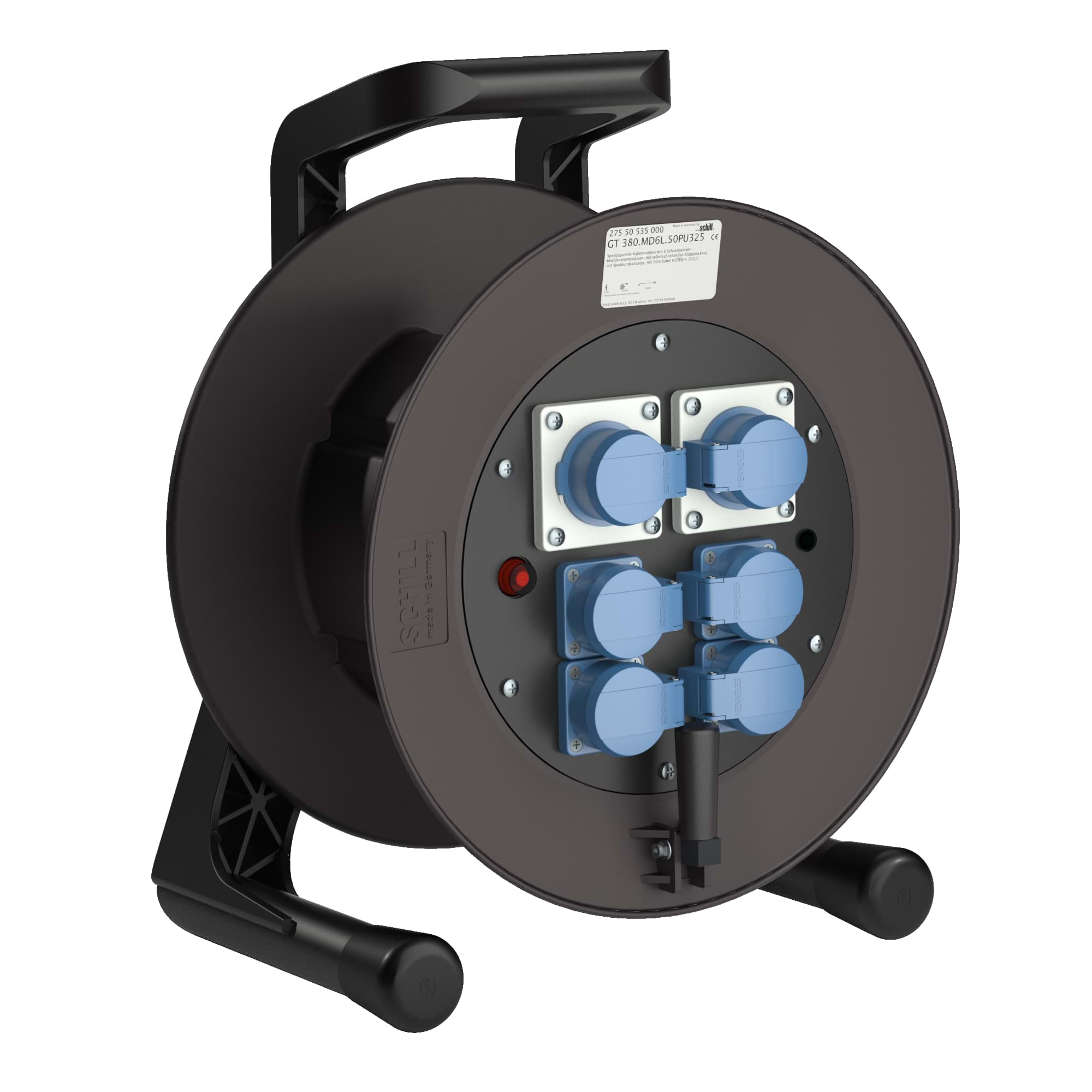 haspel GT380 rubber met 6x schuko+KD +TB +L