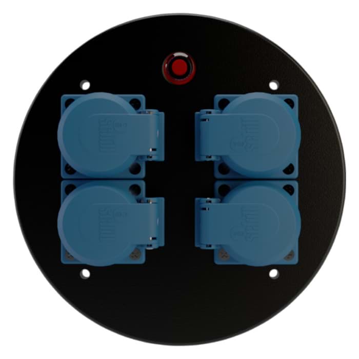 connectorplaat voor haspel GT310+HT+IT 4x schuko +Thermisch