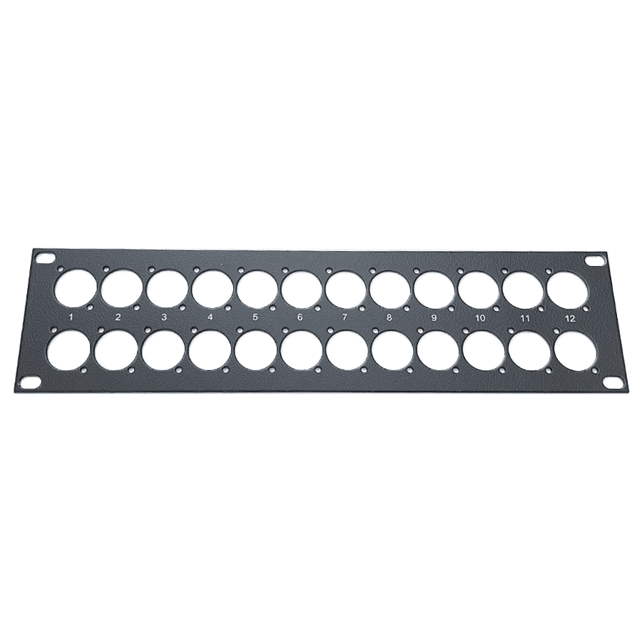 inlegplaat voor SD24 24x gat XLR-D genummerd 1-12