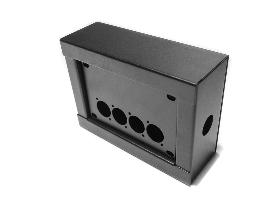 stagebox SD8 met gat 25mm d=65mm + inlegplaat 4x XLR-D-gat