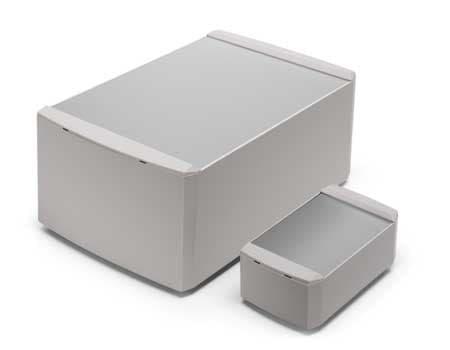 behuizing serie 103 220x140x87 lichtgrijs met aluminium deksel