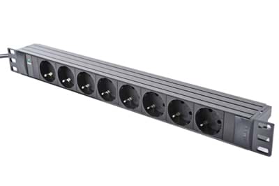 PDU 19inch in:Schuko-2.0m uit:8xShuko met LED / zwart
