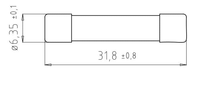 glaszekering 6x32mm T100mA
