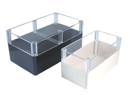 behuizing kunststof 190x110x90mm ABS zwart/zwart hoge deksel