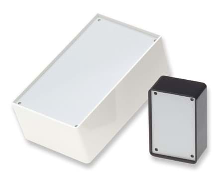 behuizing kunststof  85x 56x29mm ABS grijs met alulminium inlegplaat