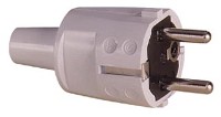stekker randaarde+busaarde PVC met tule wit ABL