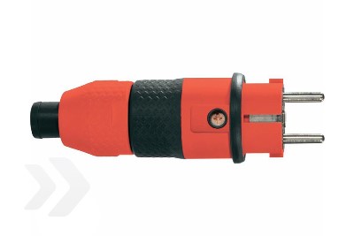 stekker randaarde+busaarde thermolplast zwart-rood Professional ABL