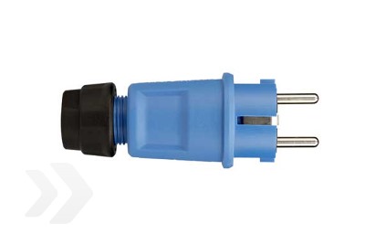 stekker randaarde+busaarde thermoplast blauw HOME ABL