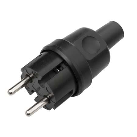 stekker 2-polig rubber zwart 242 AVA