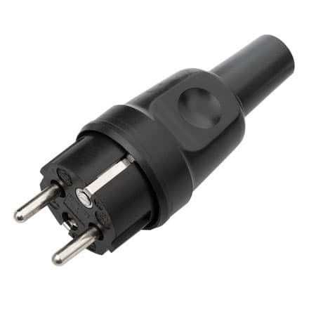 stekker randaarde+busaarde volrubber zwart Industrie 341 AVA