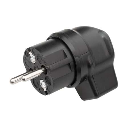 stekker-haaks randaarde volrubber zwart 341 AVA