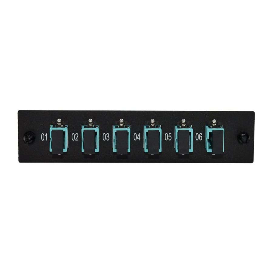 LGX inzetplaat 6x SC-SC 10G MultiMode OM3/OM4 Simplex Aqua
