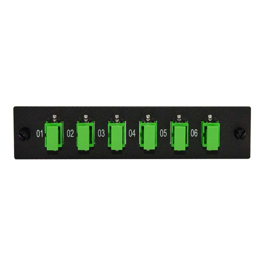 LGX inzetplaat 6x SCA-SCA 10G SingleMode OS2 Simplex Green