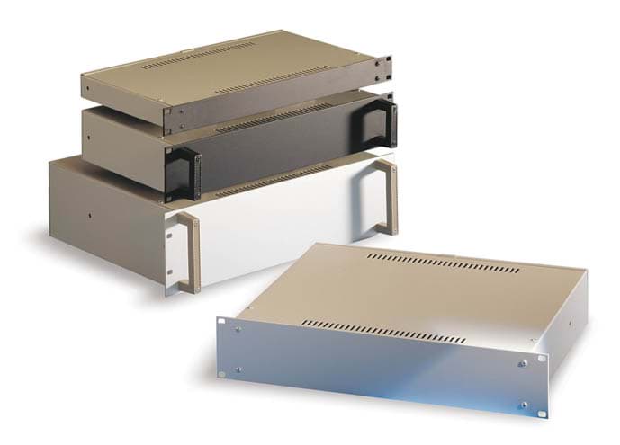 behuizing RACKMOUNT 19inch 1HE d=260mm frontplaat zwart geanodiseerd