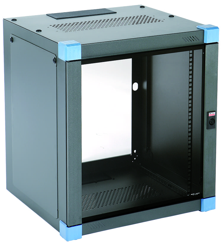 wandkast 19inch 12HE D500 EASYrack met glasdeur
