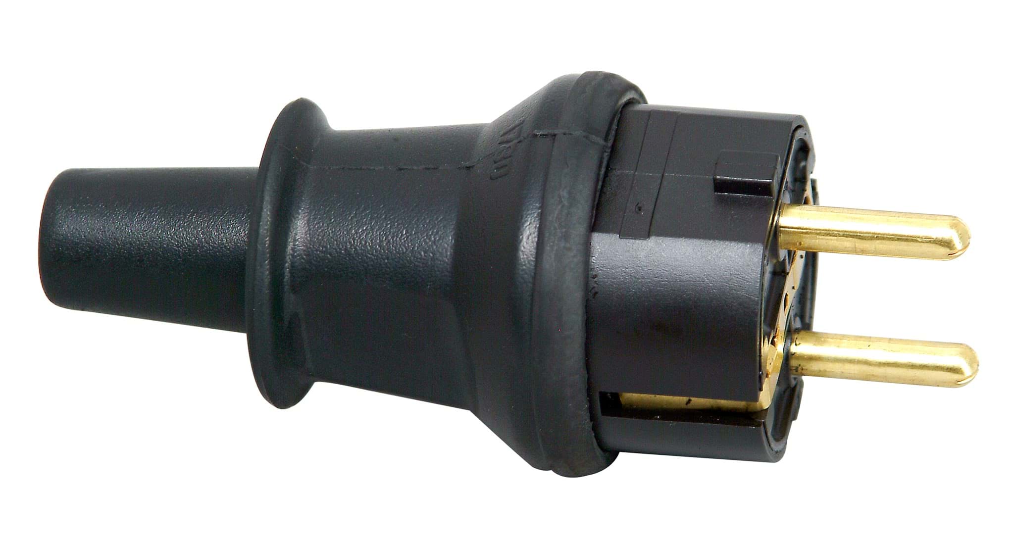 stekker randaarde+busaarde PVC zwart Kopp