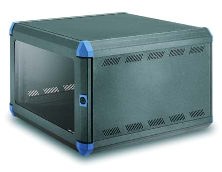 wandkast 19inch  6HE D500 met glasdeur uitneembaar zijpaneel