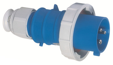 CEE steker 3p  16A 230V 6h blauw IP67 Bals QuickConnect