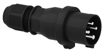 CEE steker 4p  16A 400V 6h zwart IP44 Bals EVENT QuickConnect