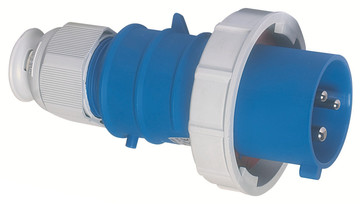 CEE steker 3p  32A 230V 6h blauw IP67 Bals QuickConnect