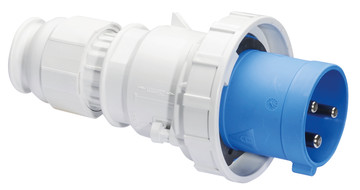 CEE steker 3p  63A 230V 6h blauw IP67 Bals schroef