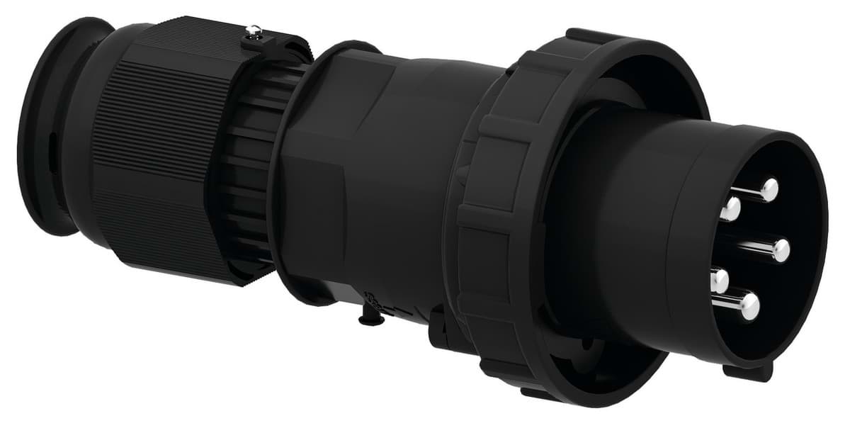 CEE steker 5p  63A 400V 6h zwart IP67 Bals EVENT schroef