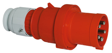 CEE steker 5p  63A 400V 6h rood IP44 Bals schroef