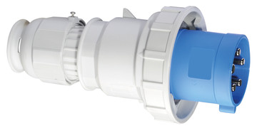 CEE steker 5p  63A 230V 9h blauw IP67 Bals schroef
