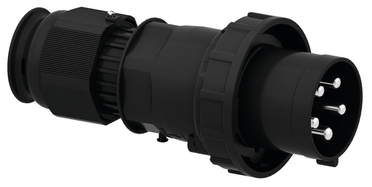 CEE steker 5p 125A 400V 6h zwart IP67 Bals EVENT schroef