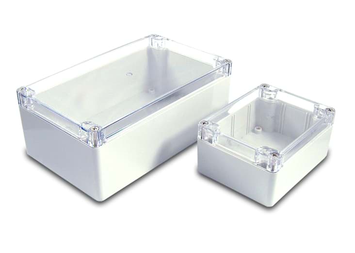 behuizing kunststof  115x 90x 55mm polycarbonaat lichtgrijs-clear IP65