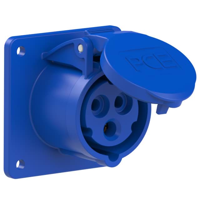 CEE wcd-inbouwRecht 3p  16A 230V 6h blauw 60x60mm IP44 PCE