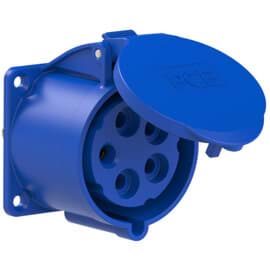 CEE wcd-inbouwRecht 5p  32A 230V 9h blauw 70x70mm IP44 PCE