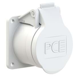 CEE wcd-inbouwRecht 2p  16A 42V 12h wit 55x55mm IP44 PCE