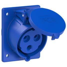 CEE wcd-inbouwSchuin 3p  32A 230V 6h blauw 80x97mm IP44 PCE