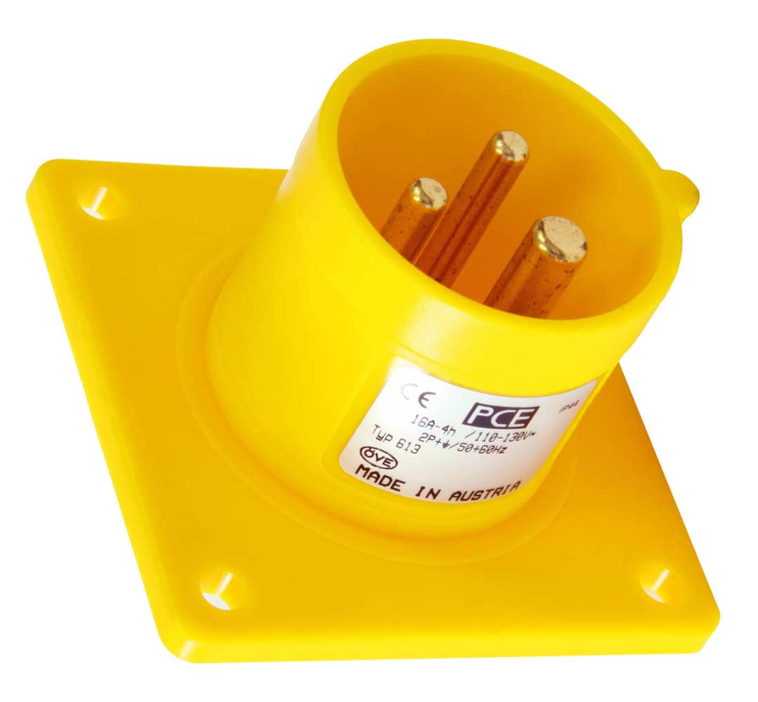 CEE toestel-inbouw 3p  16A 110V 4h geel 56x56mm IP44 PCE
