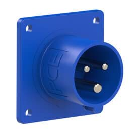CEE toestel-inbouw 3p  16A 230V 6h blauw 70x70mm IP44 PCE
