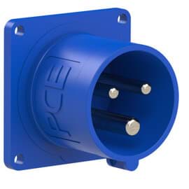 CEE toestel-inbouw 3p  16A 230V 6h blauw 56x56mm IP44 PCE