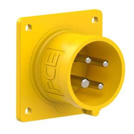 CEE toestel-inbouw 4p  16A 110V 4h geel 70x70mm IP44 PCE