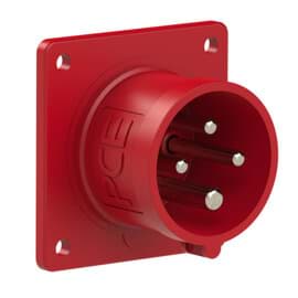 CEE toestel-inbouw 4p  16A 400V 6h rood 70x70mm IP44 PCE