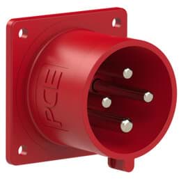 CEE toestel-inbouw 4p  32A 400V 6h rood 70x70mm IP44 PCE