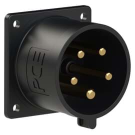 CEE toestel-inbouw 5p  32A 400V 6h zwart 70x70mm IP44 PCE