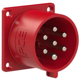 CEE toestel-inbouw 7p  32A 400V 6h rood 70x70mm IP44 PCE