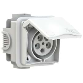 CEE wcd-inbouwMuur 5p  32A 400V 6h IP44 +inbouwdoos PCE