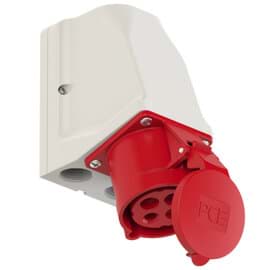 CEE wcd-doorvoer 4p  32A 400V 6h rood IP44 PCE