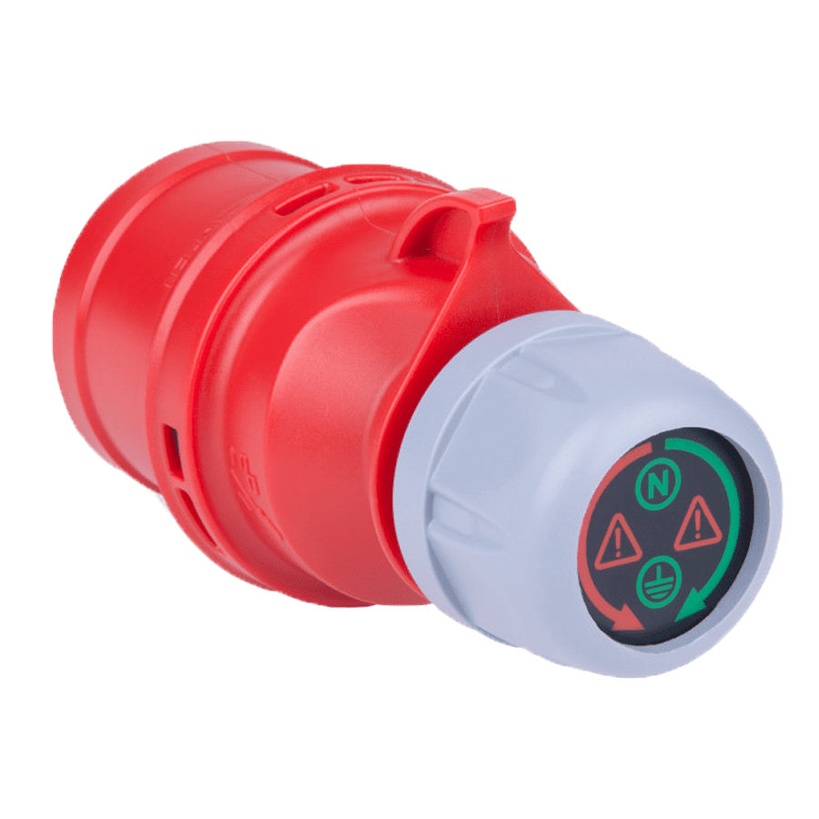 CEE tester 5p  16A 400V 6h rood IP44 met LED display PCE