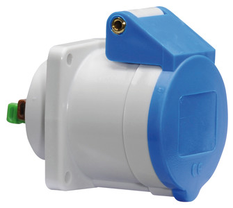 CEE wcd-inbouwRecht 3p  16A 230V 6h blauw 62x62mm IP44 Bals QuickConne