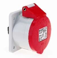 CEE wcd-inbouwRecht 5p  16A 400V 6h rood 72x65mm IP44 Bals schroef