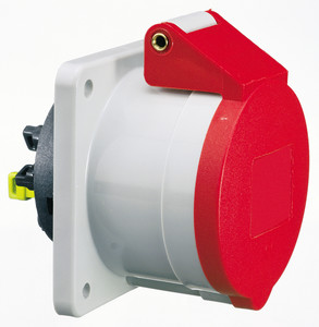 CEE wcd-inbouwRecht 5p  16A 400V 6h rood 72x65mm IP44 Bals QuickConnec